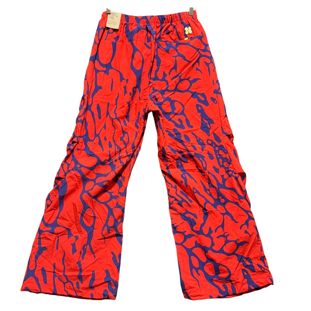 Nike Loose Fit Straight Leg Nylon Pants Orange Purple Mens Size S Streetwear - Picture 2 of 15